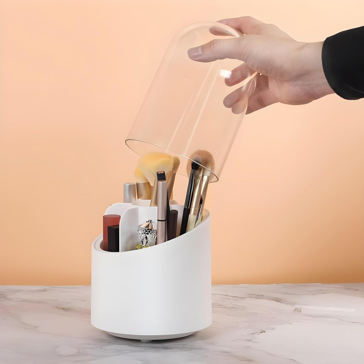 ✨  360° Rotating Makeup Brush Holder