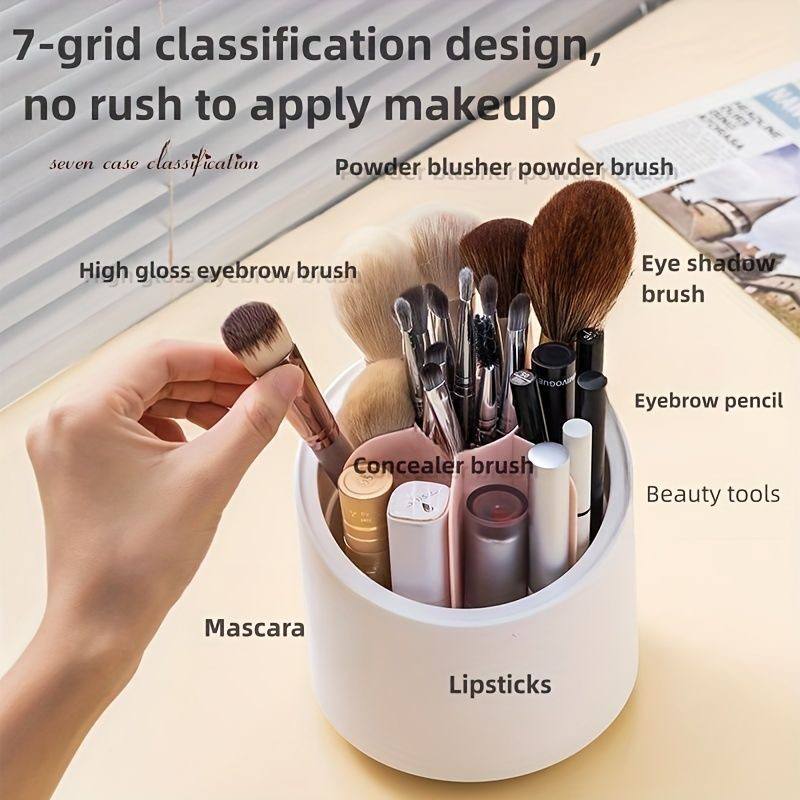 ✨  360° Rotating Makeup Brush Holder